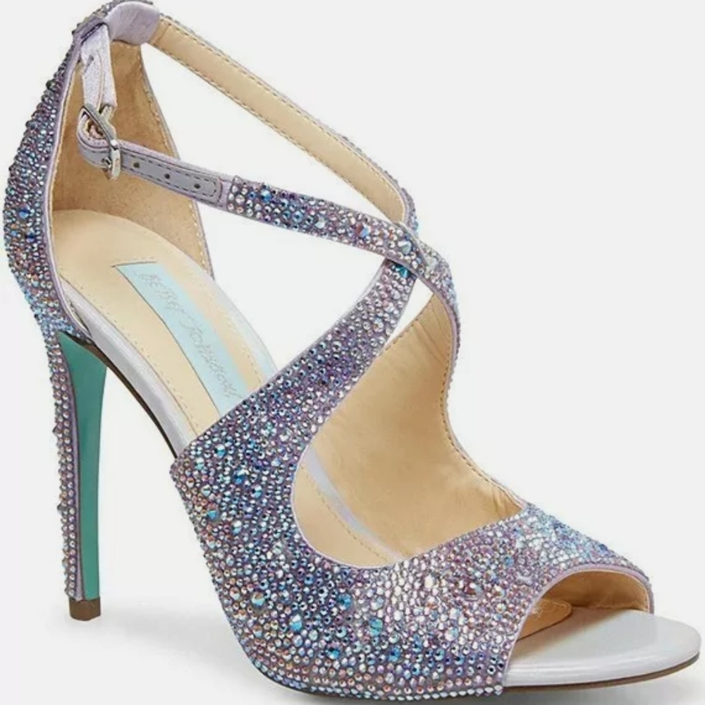 Flaw- Betsey Johnson rhinestone heels size 10